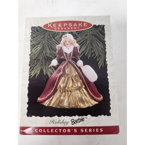 Vintage 1996 Hallmark Keepsake Holiday Barbie Collector Ornament Christmas Decor - Picture 1 of 7